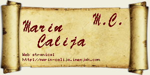 Marin Čalija vizit kartica